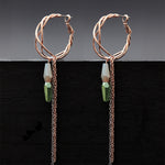 Green opal crystal earrings - fasfas