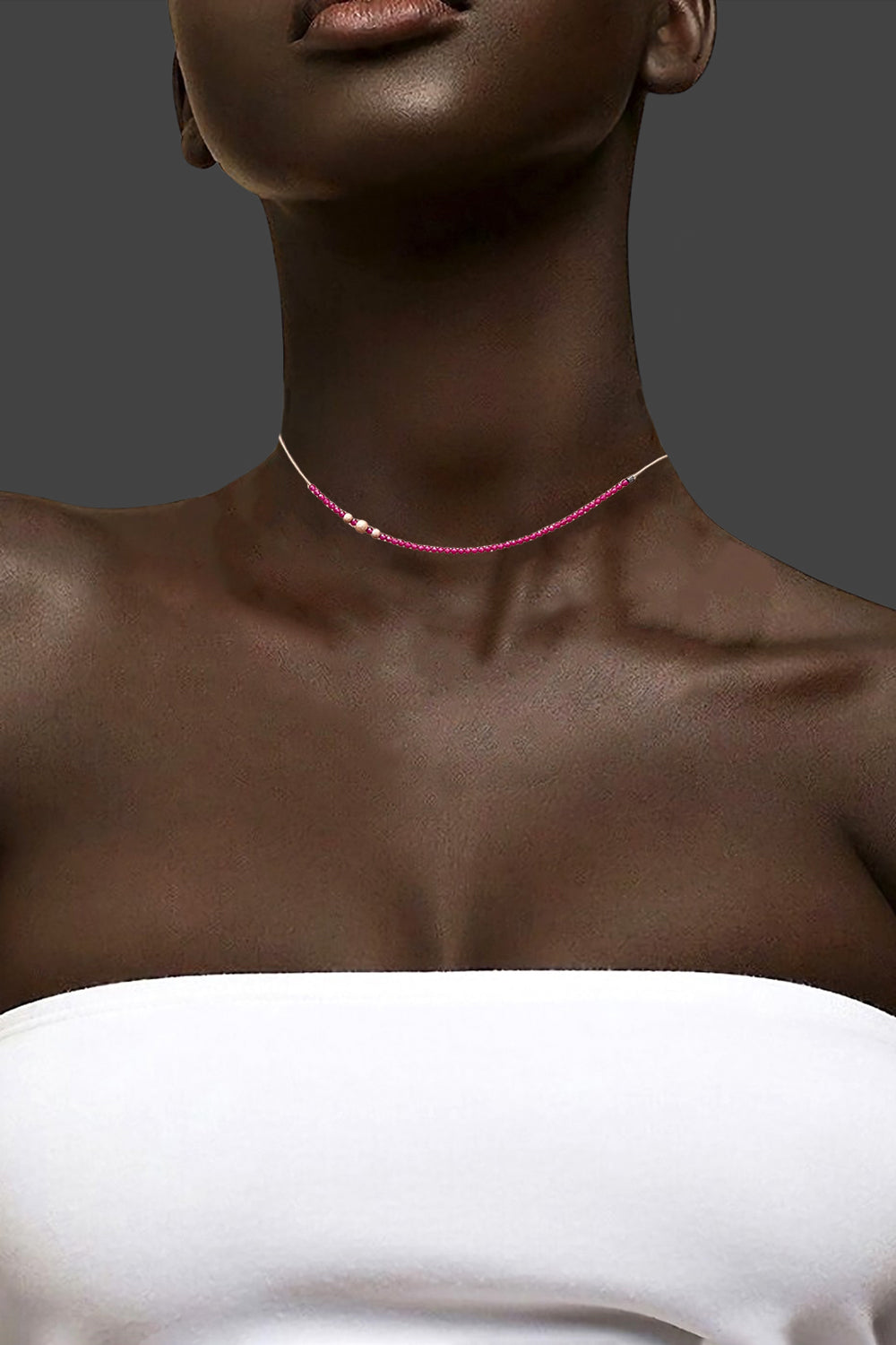 Invisible 2mm ruby necklace - fasfas