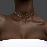Invisible 2mm ruby necklace - fasfas
