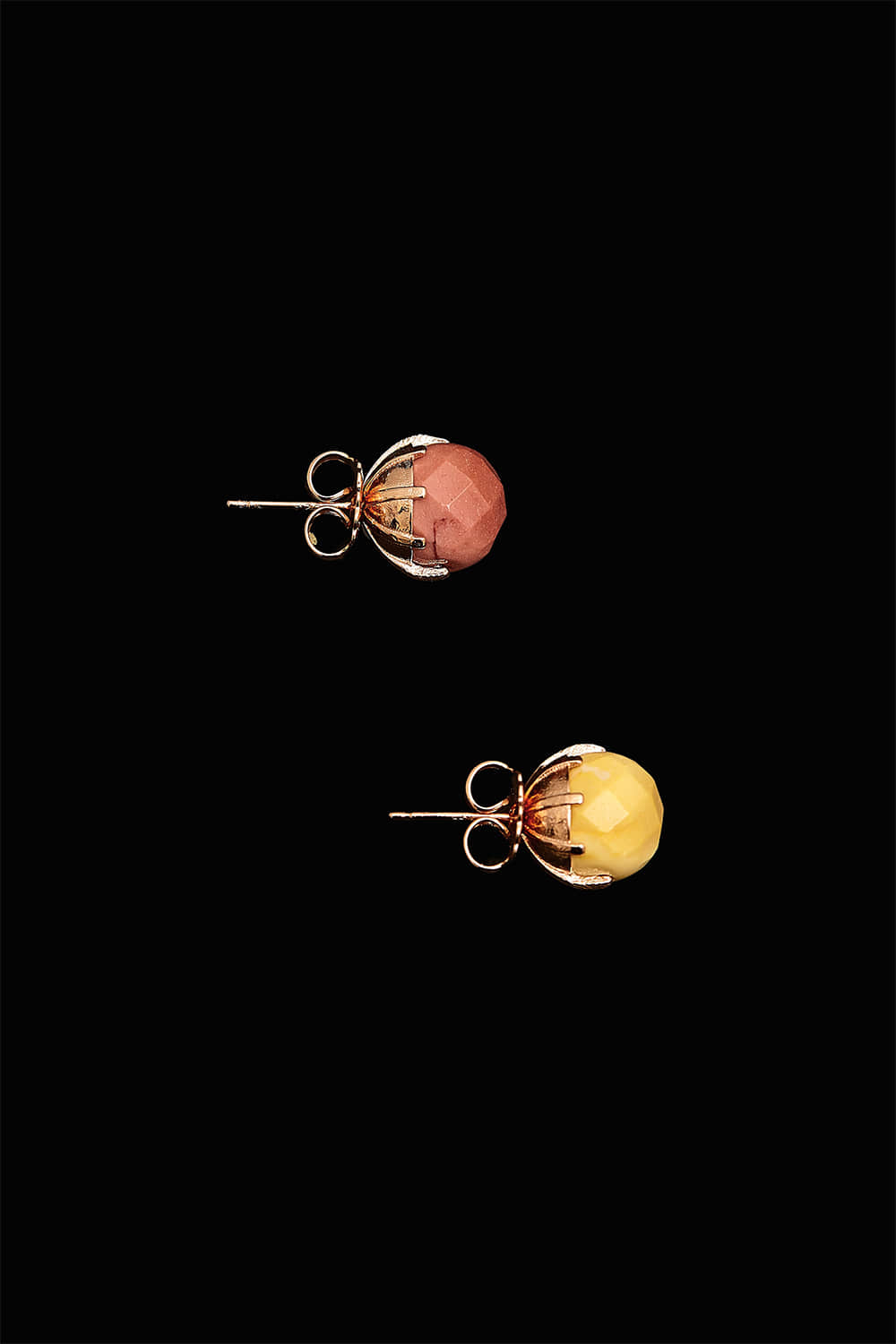 8mm mookaite earrings(clip-on-option) - fasfas