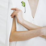 Green howlite safety pin brooch - fasfas