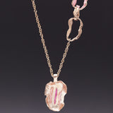 Rhizome mini pendant necklace pink - fasfas