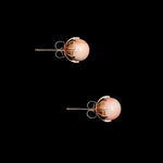 8mm pink botswana earrings(clip-on-option) - fasfas