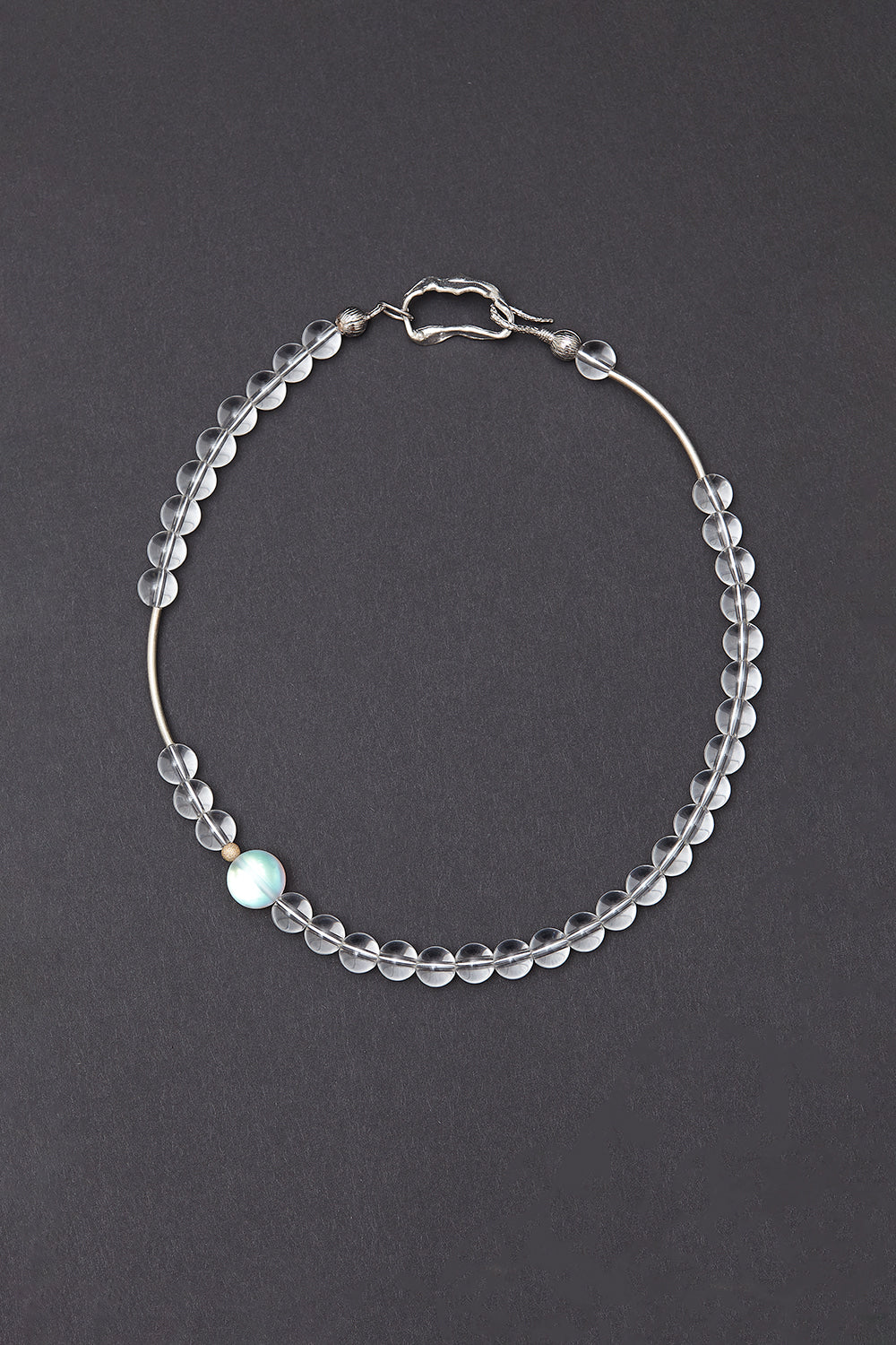 Crystal quaztz necklace (8mm) - fasfas