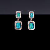 Radiant opal earrigns transparent blue(clip-on earrings) - fasfas