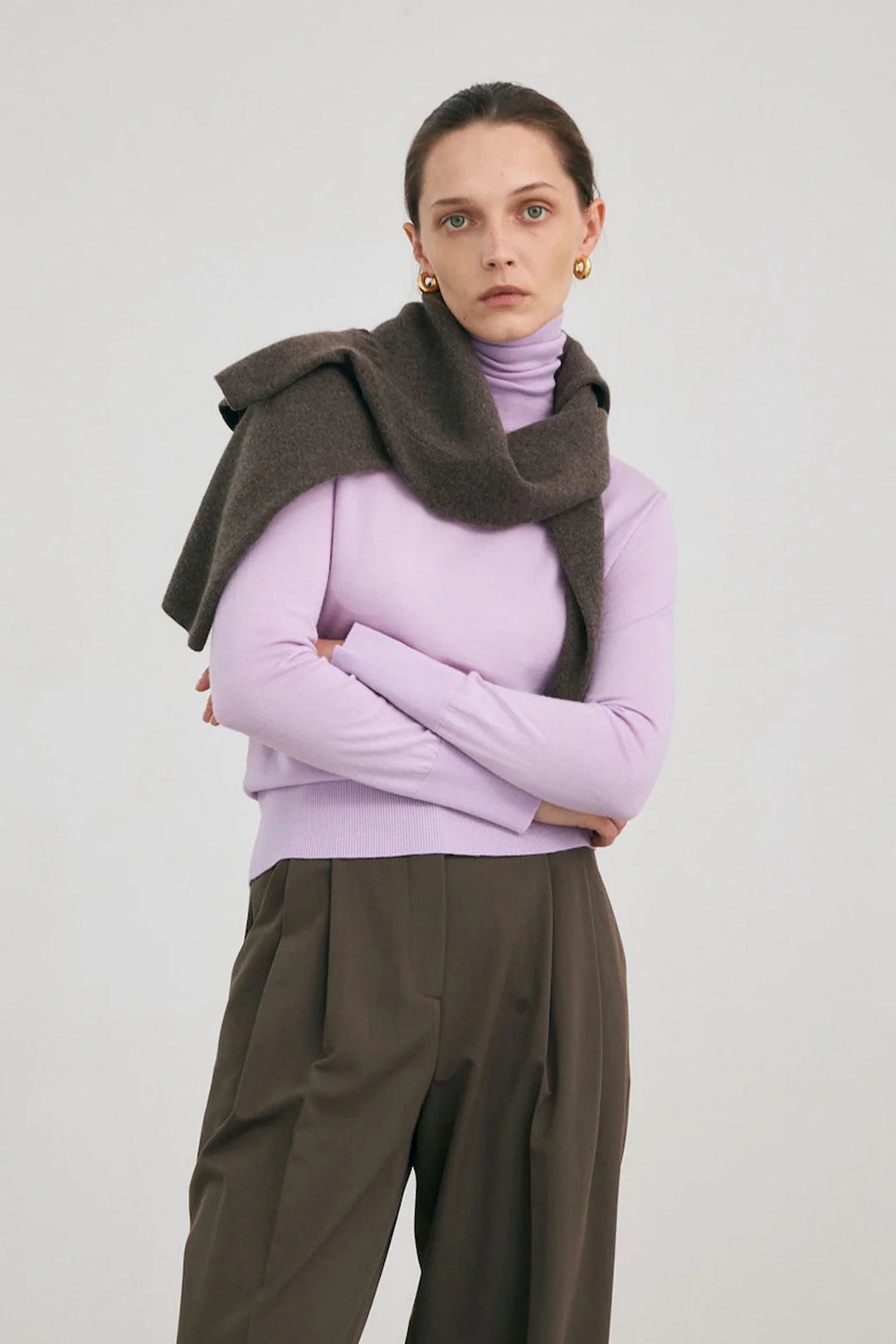 Super fine pullover lavender – italy merino wool 100% - fasfas
