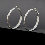 Hammer texture hoop earrings(3 colors) - fasfas