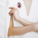 Mignon brooch+earrings set burgundy - fasfas