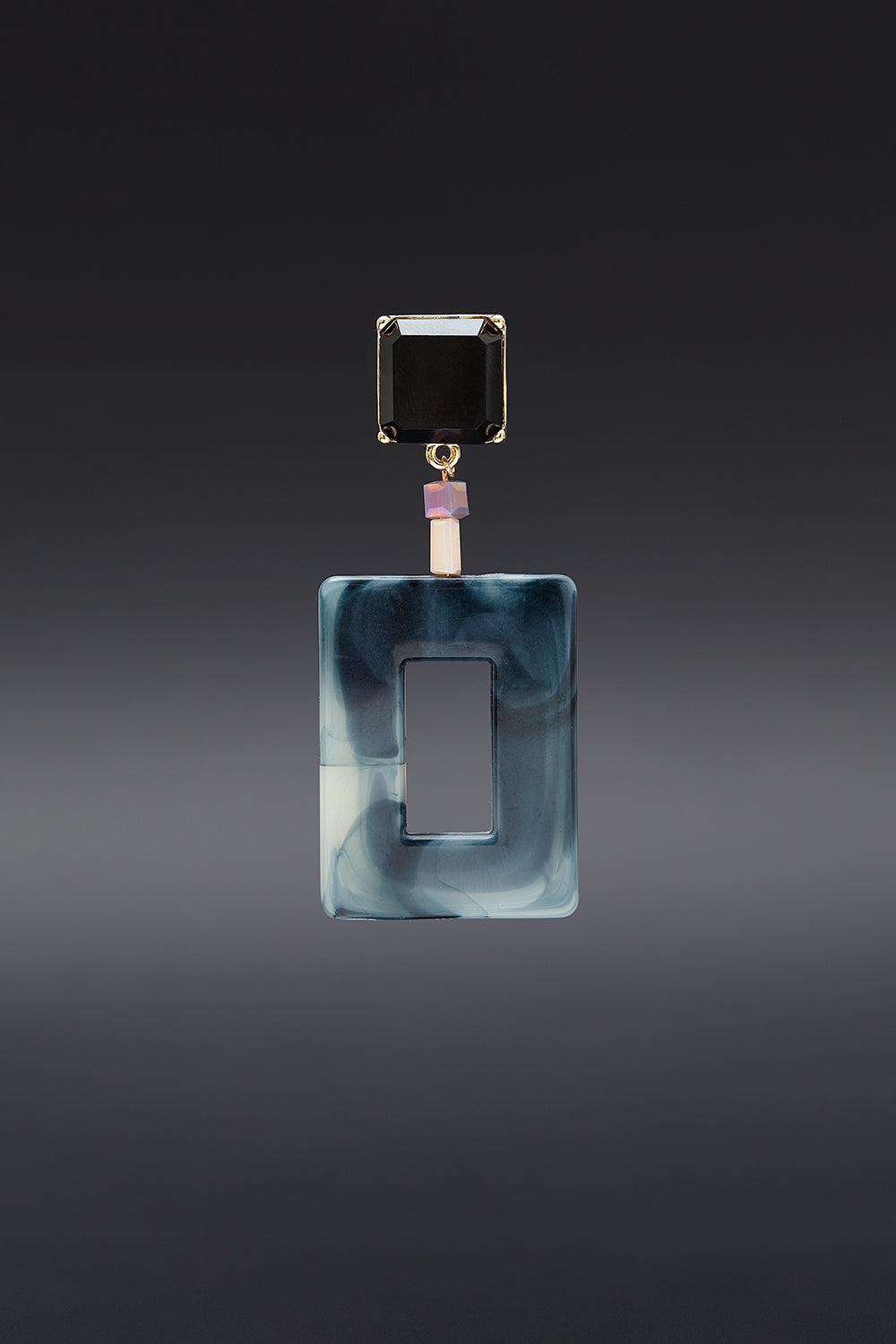 Square funky dramatique earrings(clip-on earrings) - fasfas