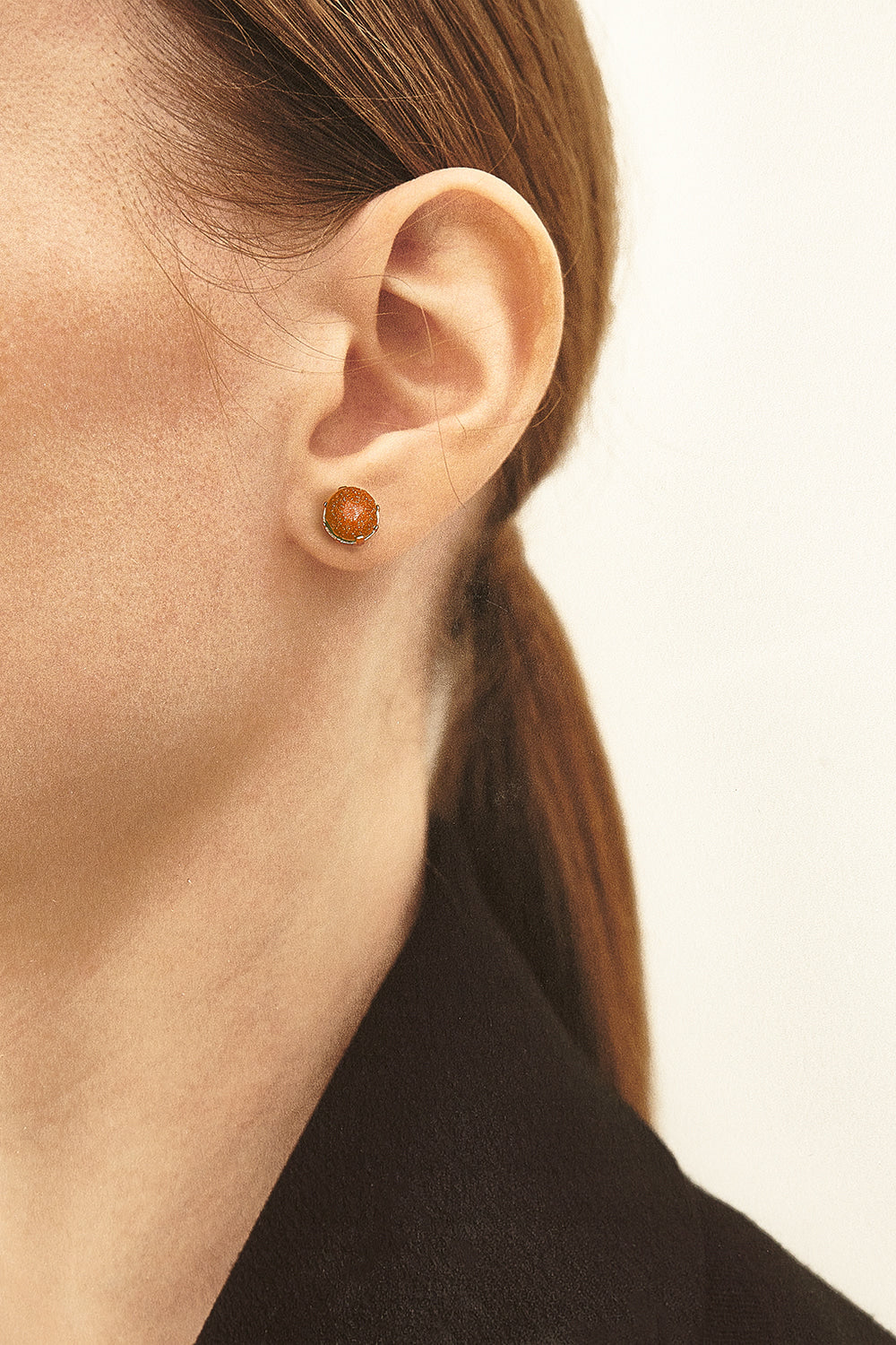 8mm sandstone earrings(clip-on-option) - fasfas