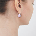 Lavender amethyst oval hoop earrings - fasfas