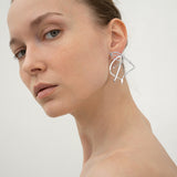 Dancing objet No.7 earrings - silver(clip-on earrings) - fasfas
