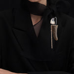 Arctic jasper oxhorn abstract brooch - fasfas