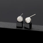 5mm onyx cubic earrings(clip-on–option) - fasfas