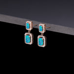 Radiant opal earrigns transparent blue(clip-on earrings) - fasfas