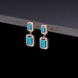 Radiant opal earrigns transparent blue(clip-on earrings) - fasfas