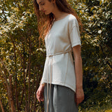 Waist strap knitted t shirt