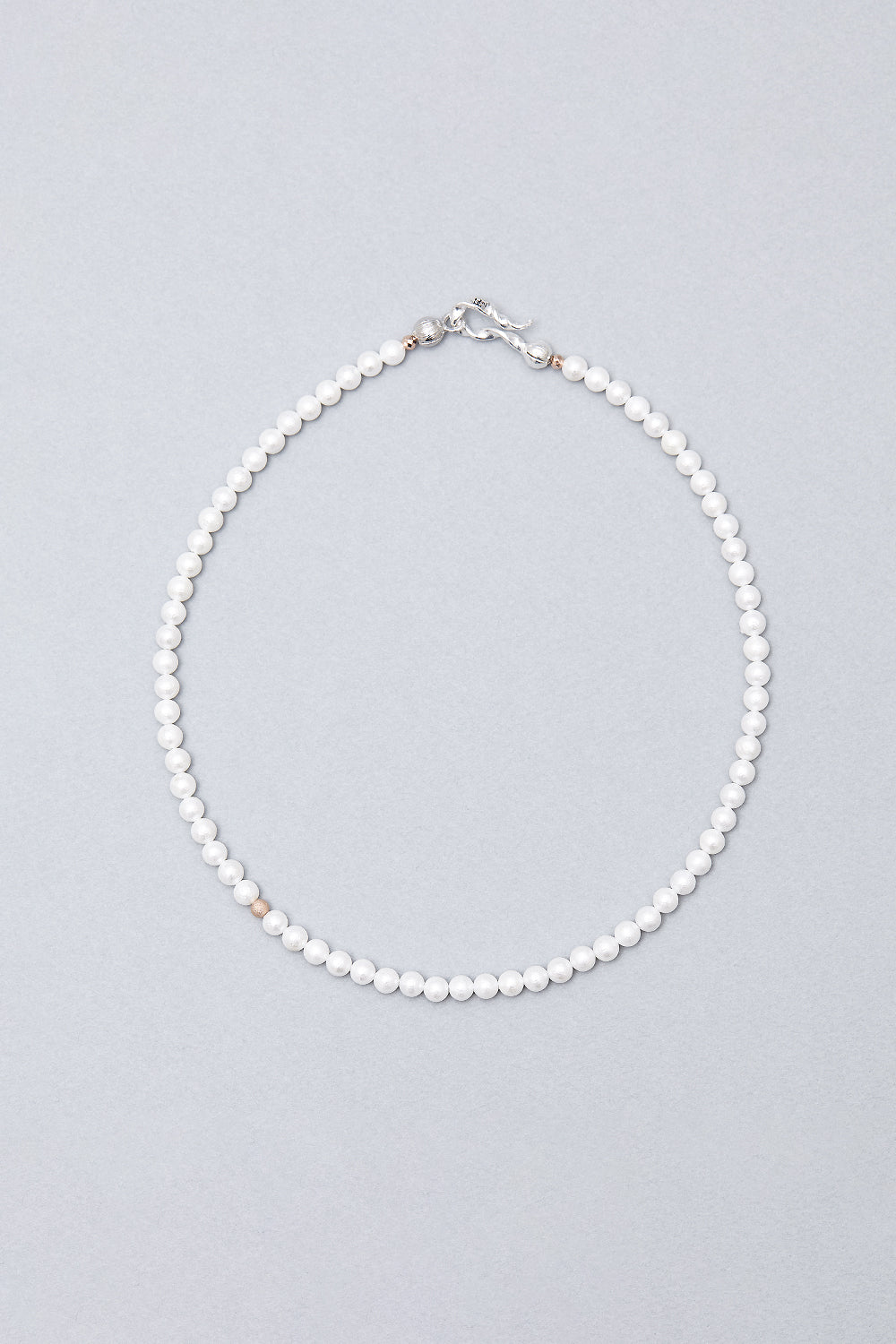 5mm texture white pearl necklace - fasfas