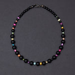 Rainbow matte onyx necklace (10mm) - fasfas