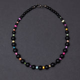 Rainbow matte onyx necklace (10mm) - fasfas