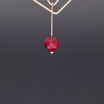 Cherry tiger eyes hexagon earrings(clip-on earrings) - fasfas