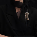 Onyx oxhorn abstract brooch - fasfas