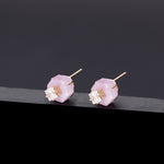 Kunzite core poise earrings(clip-on earrings) - fasfas