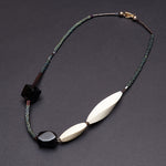 Heart-scouring tear neckpiece bluish green - fasfas