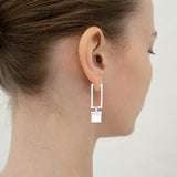 Mother of pearl sqaure hoop earrings - fasfas