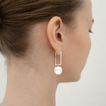 12mm pearl square hoop earrings - fasfas