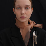 Arctic jasper oxhorn abstract brooch - fasfas