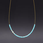 Invisible 2mm turquoise necklace - fasfas