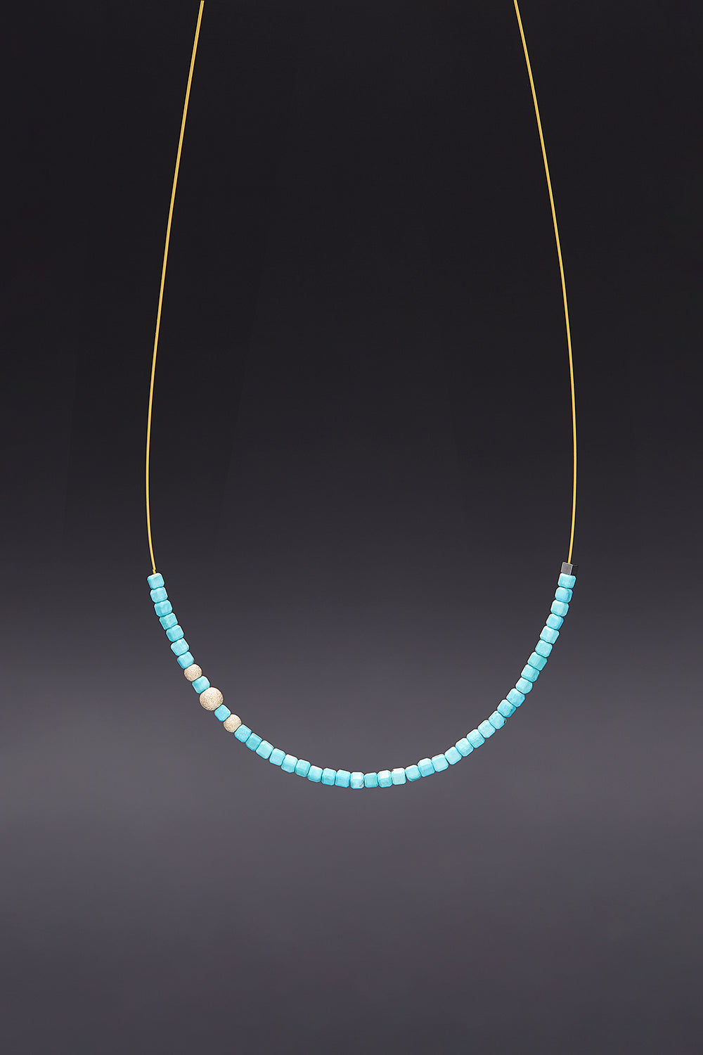 Invisible 2mm turquoise necklace - fasfas
