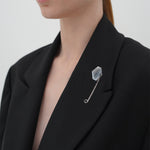 Labradorite safety pin brooch - fasfas