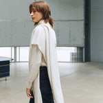 Italy cashmere 100% – basic handmade pullover ivory - fasfas