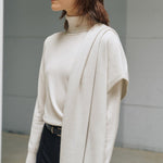 Italy cashmere 100% – basic handmade pullover ivory - fasfas