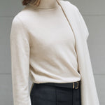 Italy cashmere 100% – basic handmade pullover ivory - fasfas