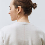 Italy cashmere 20% – crew-neck mini cardigan ivory - fasfas