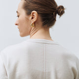 Italy cashmere 20% – crew-neck mini cardigan ivory - fasfas