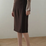 تنسيق الحافة تنورة إتش-لاين بنية