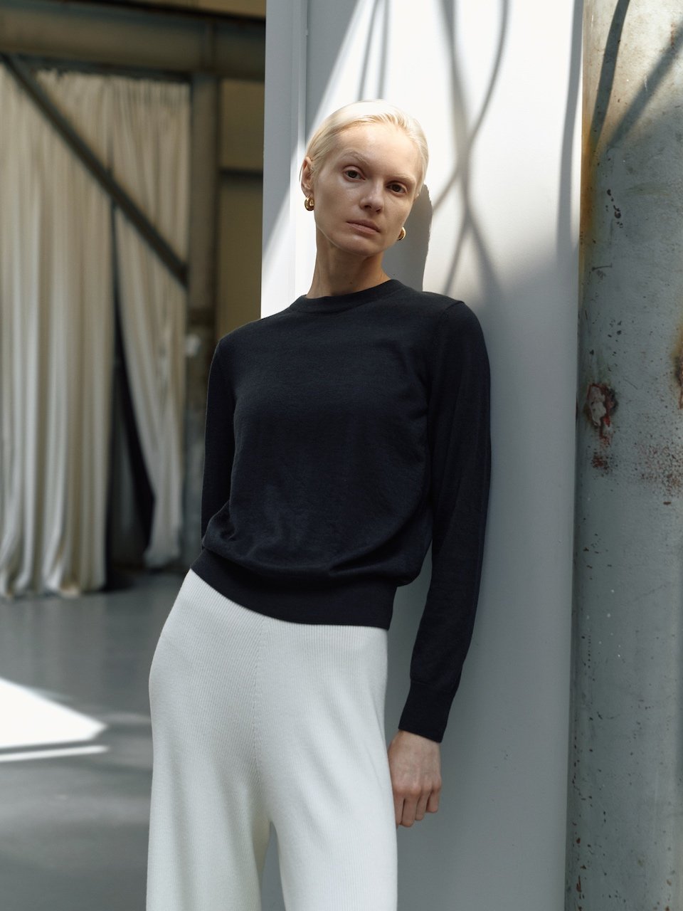 Silk cashmere pullover black - fasfas