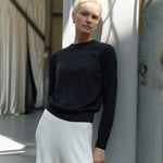 Silk cashmere pullover black - fasfas