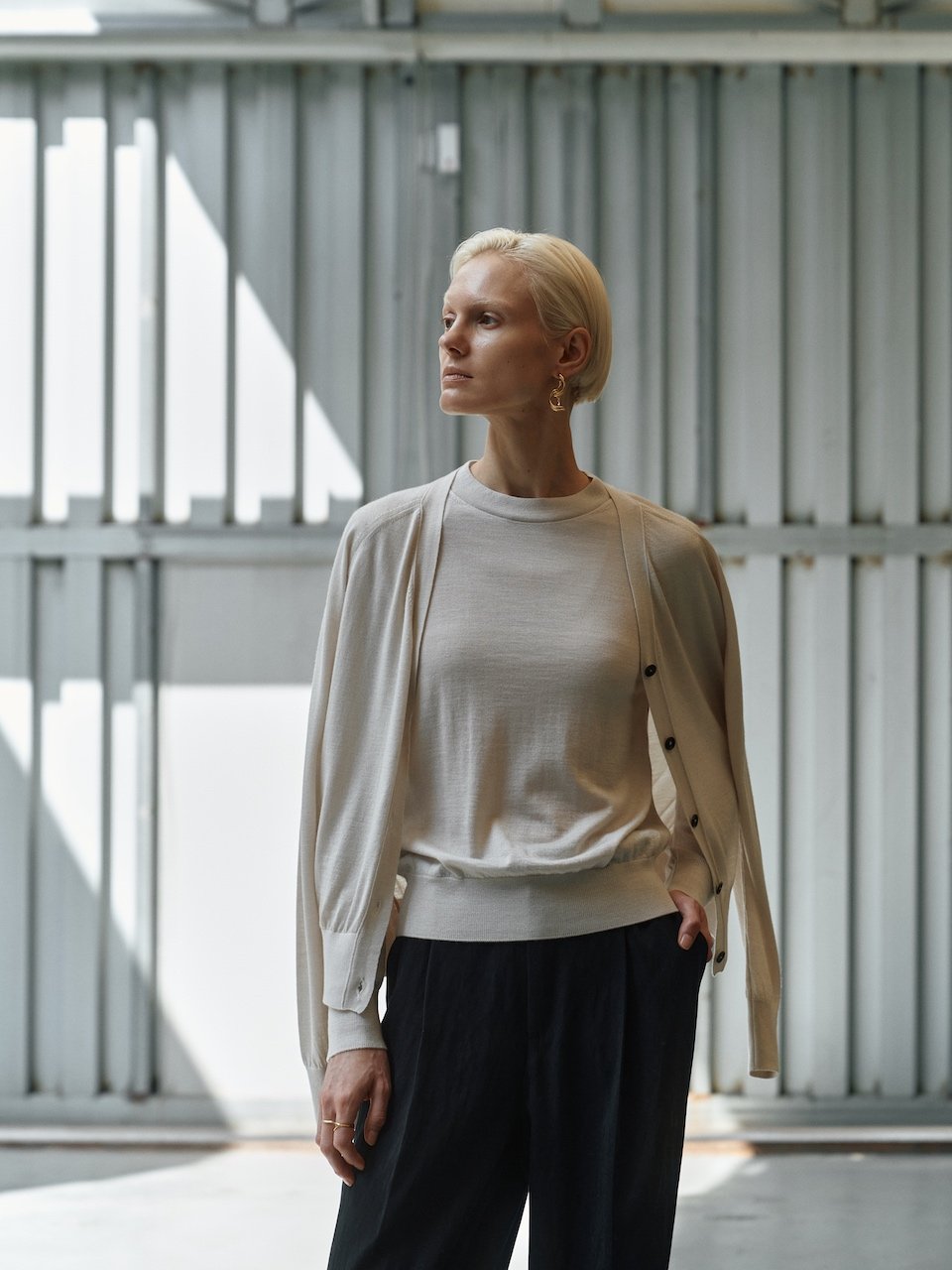 Silk cashmere pullover ivory - fasfas