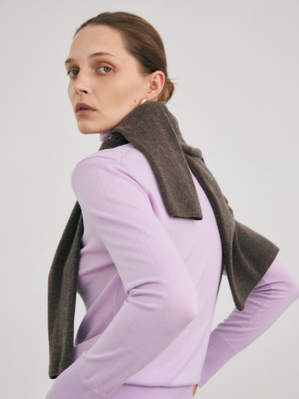 Super fine pullover lavender – italy merino wool 100% - fasfas