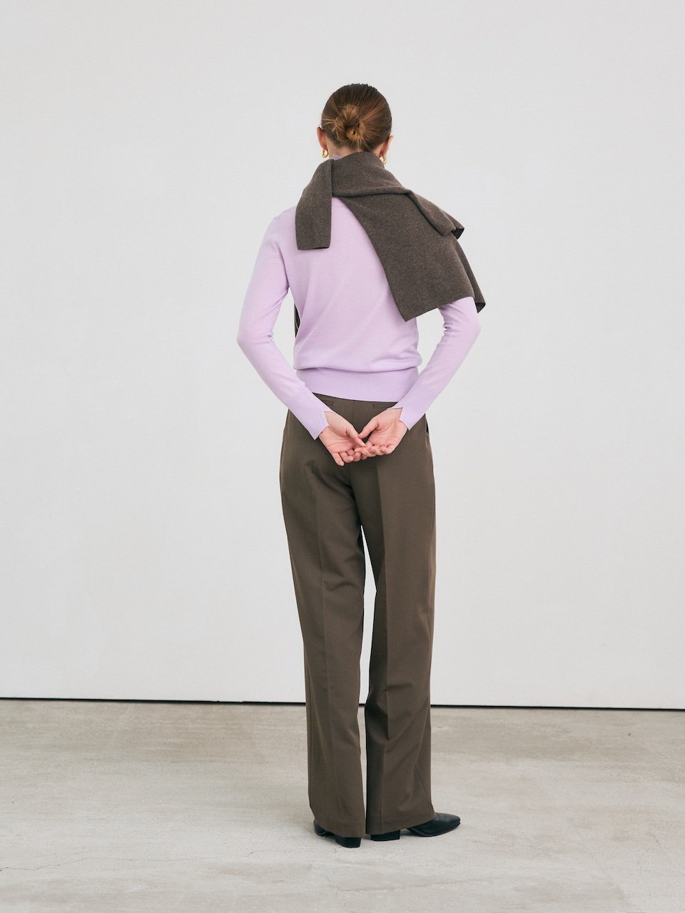 Super fine pullover lavender – italy merino wool 100% - fasfas
